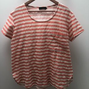 Hatch collection maternity coral stripe top